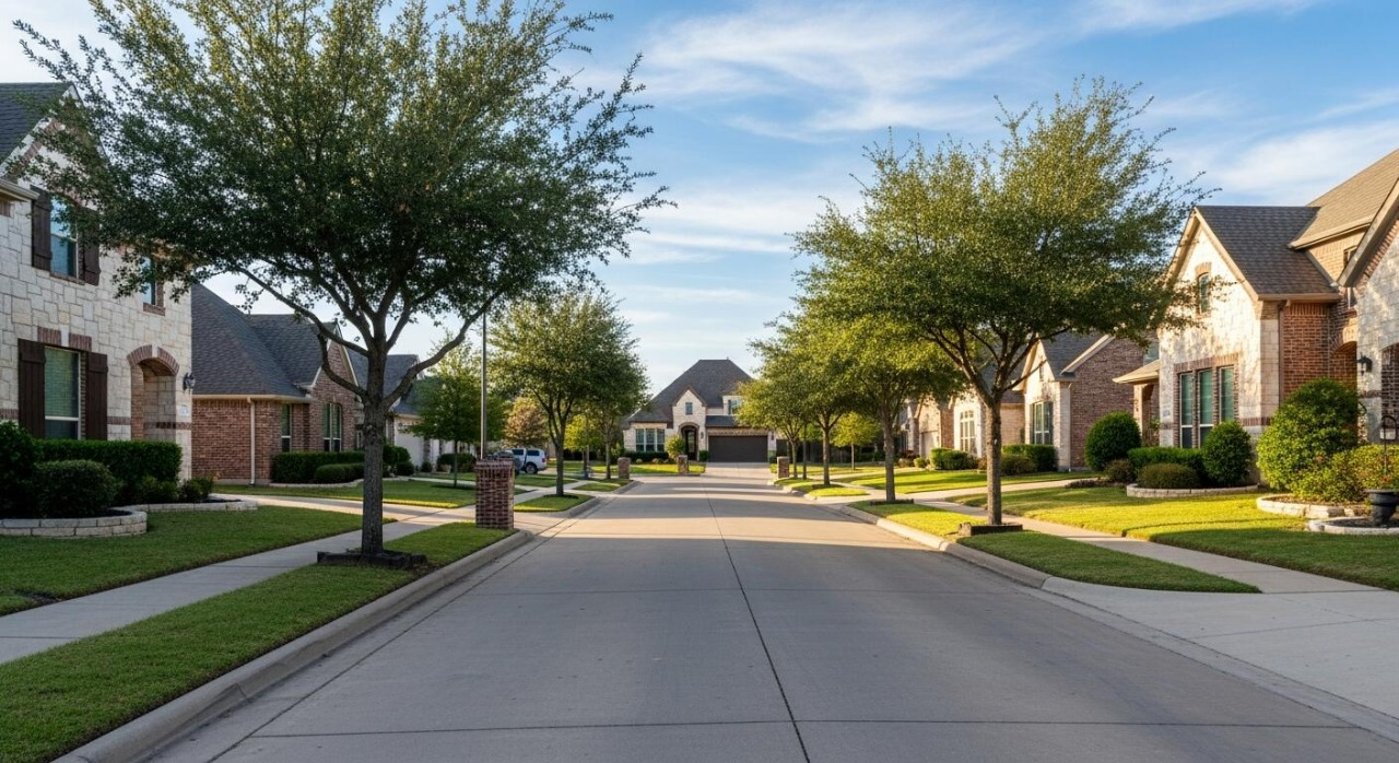 Craig Ranch tree-lined residential street